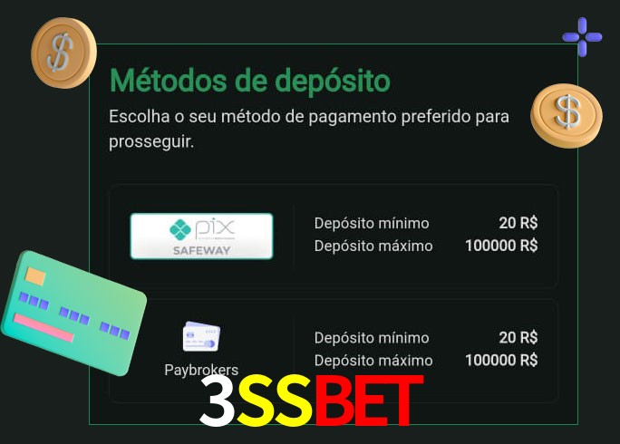 O cassino 3SSBET oferece uma grande variedade de métodos de pagamento